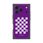 プレミアムスクエアケース［ Racing checkered flag Purple - レーシングチェッカーフラッグ パープル ］