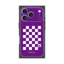 プレミアムスクエアケース［ Racing checkered flag Purple - レーシングチェッカーフラッグ パープル ］