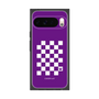 プレミアムスクエアケース［ Racing checkered flag Purple - レーシングチェッカーフラッグ パープル ］