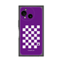 プレミアムスクエアケース［ Racing checkered flag Purple - レーシングチェッカーフラッグ パープル ］