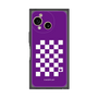 プレミアムスクエアケース［ Racing checkered flag Purple - レーシングチェッカーフラッグ パープル ］