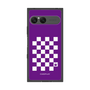 プレミアムスクエアケース［ Racing checkered flag Purple - レーシングチェッカーフラッグ パープル ］