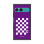 プレミアムスクエアケース［ Racing checkered flag Purple - レーシングチェッカーフラッグ パープル ］