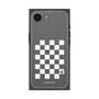 プレミアムスクエアケース［ Racing checkered flag White - レーシングチェッカーフラッグ ホワイト ］