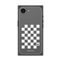 プレミアムスクエアケース［ Racing checkered flag White - レーシングチェッカーフラッグ ホワイト ］