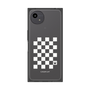 プレミアムスクエアケース［ Racing checkered flag White - レーシングチェッカーフラッグ ホワイト ］