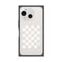プレミアムスクエアケース［ Racing checkered flag White - レーシングチェッカーフラッグ ホワイト ］