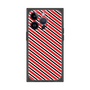 プレミアムスクエアケース［ Small Stripe - Red × Black ］