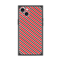 プレミアムスクエアケース［ Small Stripe - Red × Black ］