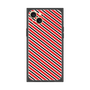 プレミアムスクエアケース［ Small Stripe - Red × Black ］