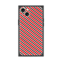 プレミアムスクエアケース［ Small Stripe - Red × Black ］