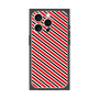 プレミアムスクエアケース［ Small Stripe - Red × Black ］