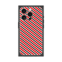 プレミアムスクエアケース［ Small Stripe - Red × Black ］