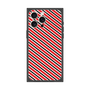 プレミアムスクエアケース［ Small Stripe - Red × Black ］
