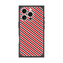 プレミアムスクエアケース［ Small Stripe - Red × Black ］