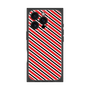 プレミアムスクエアケース［ Small Stripe - Red × Black ］