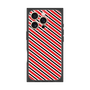 プレミアムスクエアケース［ Small Stripe - Red × Black ］