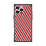 プレミアムスクエアケース［ Small Stripe - Red × Black ］