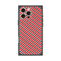 プレミアムスクエアケース［ Small Stripe - Red × Black ］