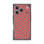 プレミアムスクエアケース［ Small Stripe - Red × Black ］