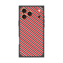 プレミアムスクエアケース［ Small Stripe - Red × Black ］