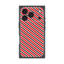 プレミアムスクエアケース［ Small Stripe - Red × Black ］