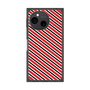 プレミアムスクエアケース［ Small Stripe - Red × Black ］