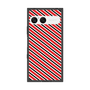 プレミアムスクエアケース［ Small Stripe - Red × Black ］