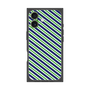 プレミアムスクエアケース［ Small Stripe - Navy × Green ］