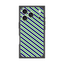 プレミアムスクエアケース［ Small Stripe - Navy × Green ］