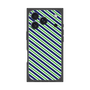 プレミアムスクエアケース［ Small Stripe - Navy × Green ］