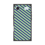 プレミアムスクエアケース［ Small Stripe - Navy × Green ］