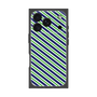 プレミアムスクエアケース［ Small Stripe - Navy × Green ］