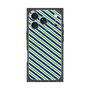 プレミアムスクエアケース［ Small Stripe - Navy × Green ］