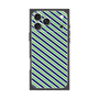 プレミアムスクエアケース［ Small Stripe - Navy × Green ］