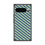 プレミアムスクエアケース［ Small Stripe - Navy × Green ］