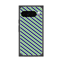 プレミアムスクエアケース［ Small Stripe - Navy × Green ］