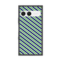 プレミアムスクエアケース［ Small Stripe - Navy × Green ］
