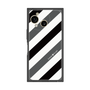 プレミアムスクエアケース［ Big Stripe - Black × Gray ］