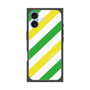プレミアムスクエアケース［ Big Stripe - Green × Yellow ］