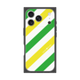 プレミアムスクエアケース［ Big Stripe - Green × Yellow ］