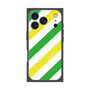 プレミアムスクエアケース［ Big Stripe - Green × Yellow ］
