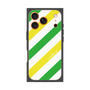 プレミアムスクエアケース［ Big Stripe - Green × Yellow ］