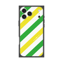 プレミアムスクエアケース［ Big Stripe - Green × Yellow ］