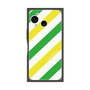 プレミアムスクエアケース［ Big Stripe - Green × Yellow ］