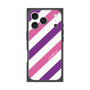 プレミアムスクエアケース［ Big Stripe - Purple × Pink ］