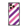 プレミアムスクエアケース［ Big Stripe - Purple × Pink ］