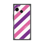 プレミアムスクエアケース［ Big Stripe - Purple × Pink ］