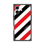 プレミアムスクエアケース［ Big Stripe - Red × Black ］