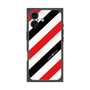 プレミアムスクエアケース［ Big Stripe - Red × Black ］